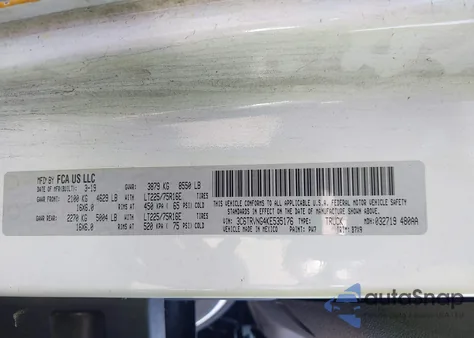 2019 Ram Promaster 1500 Low Roof 118 Wb из США, поврежденный, VIN 3C6TRVNG4KE535176